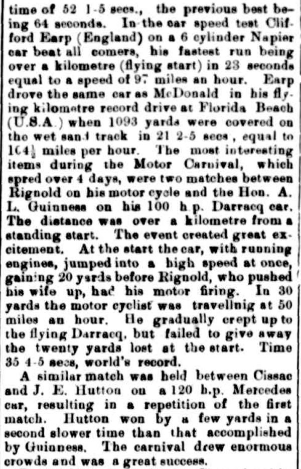 Brighton Speed Trials Report 1905